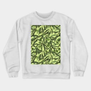 Olive branches on honeydew green Crewneck Sweatshirt